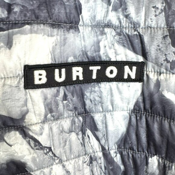 BURTON Backside Reversible Fleece Jacket Mens Size Large Gray Black Quilted - Picture 2 of 9